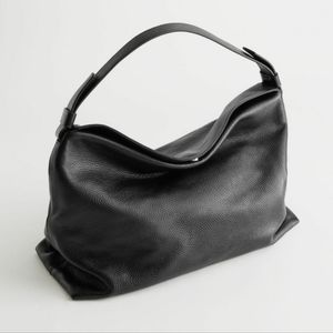 NTW & Other Stories black leather satchel handbag slouchy hobo shoulder bag